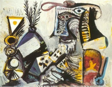 benefactor with bird cage Painting - Man with Cards 1971 Pablo Picasso